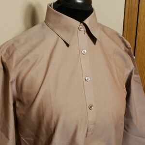 Orvis 1/4 button iridescent tan 3/4 sleeve shirt